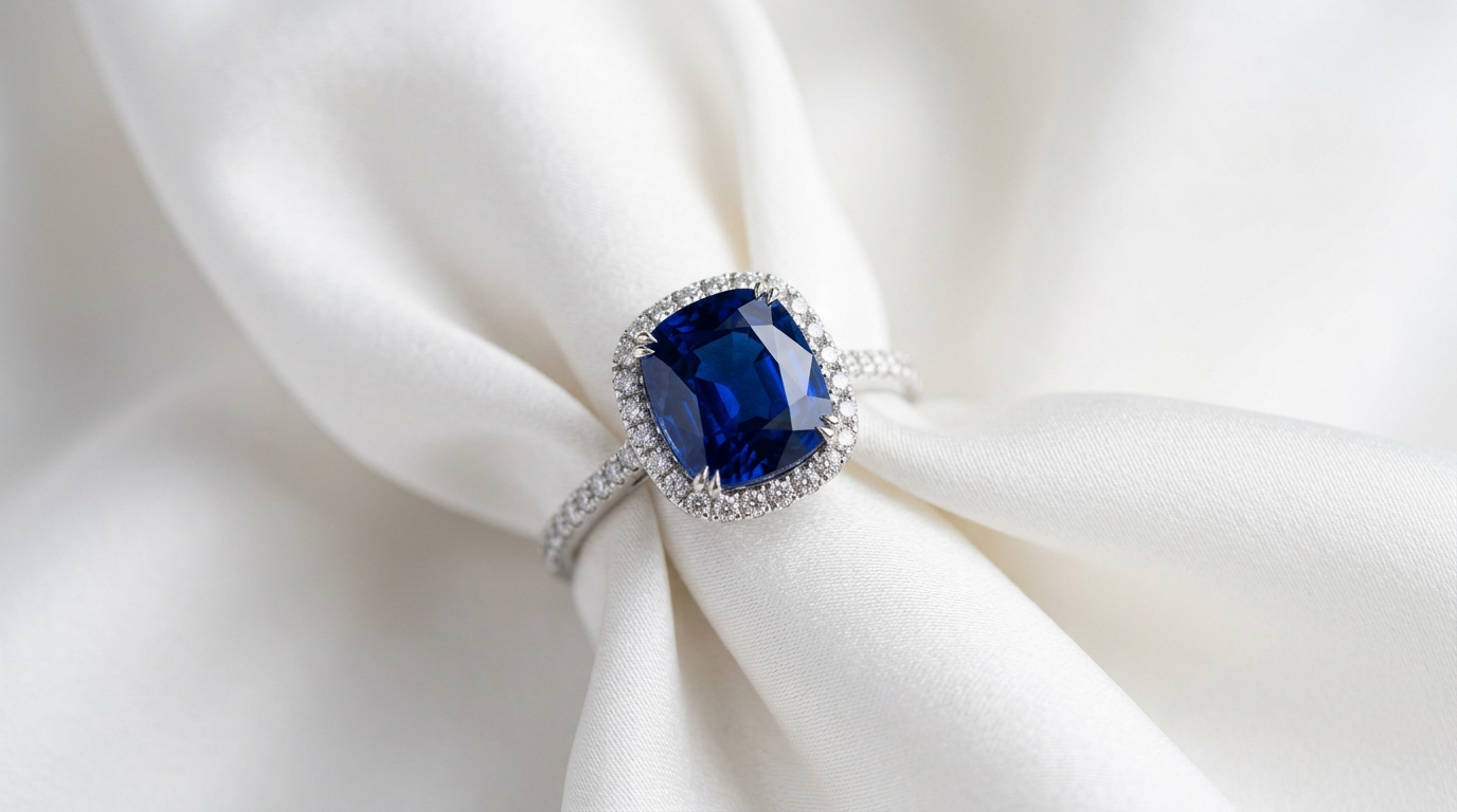 Certified Natural Blue Sapphire (Neelam) Gemstone Ring at VJ Jewellers Calgary