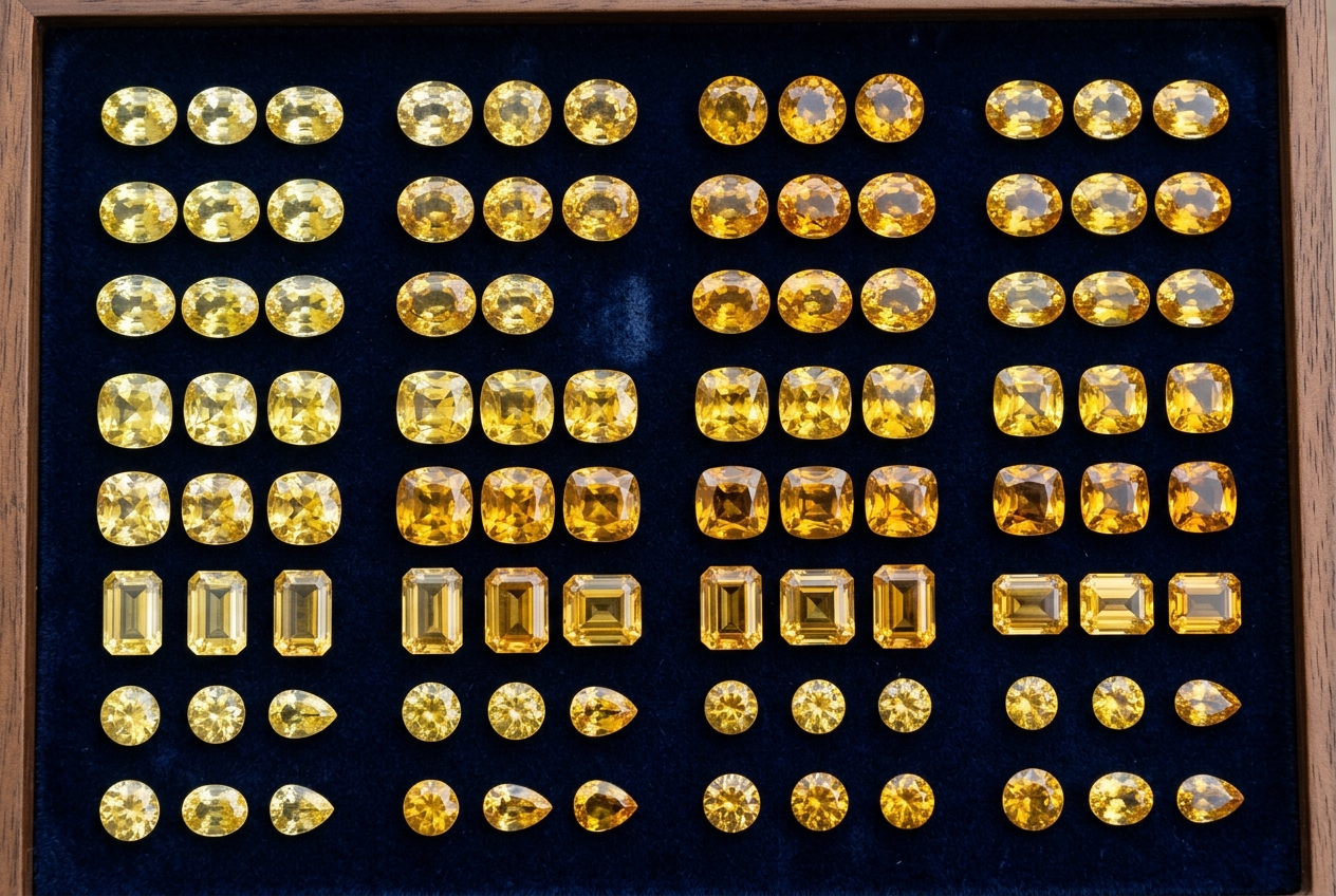 Loose Certified Yellow Sapphire (Pukhraj) Gemstones Selection