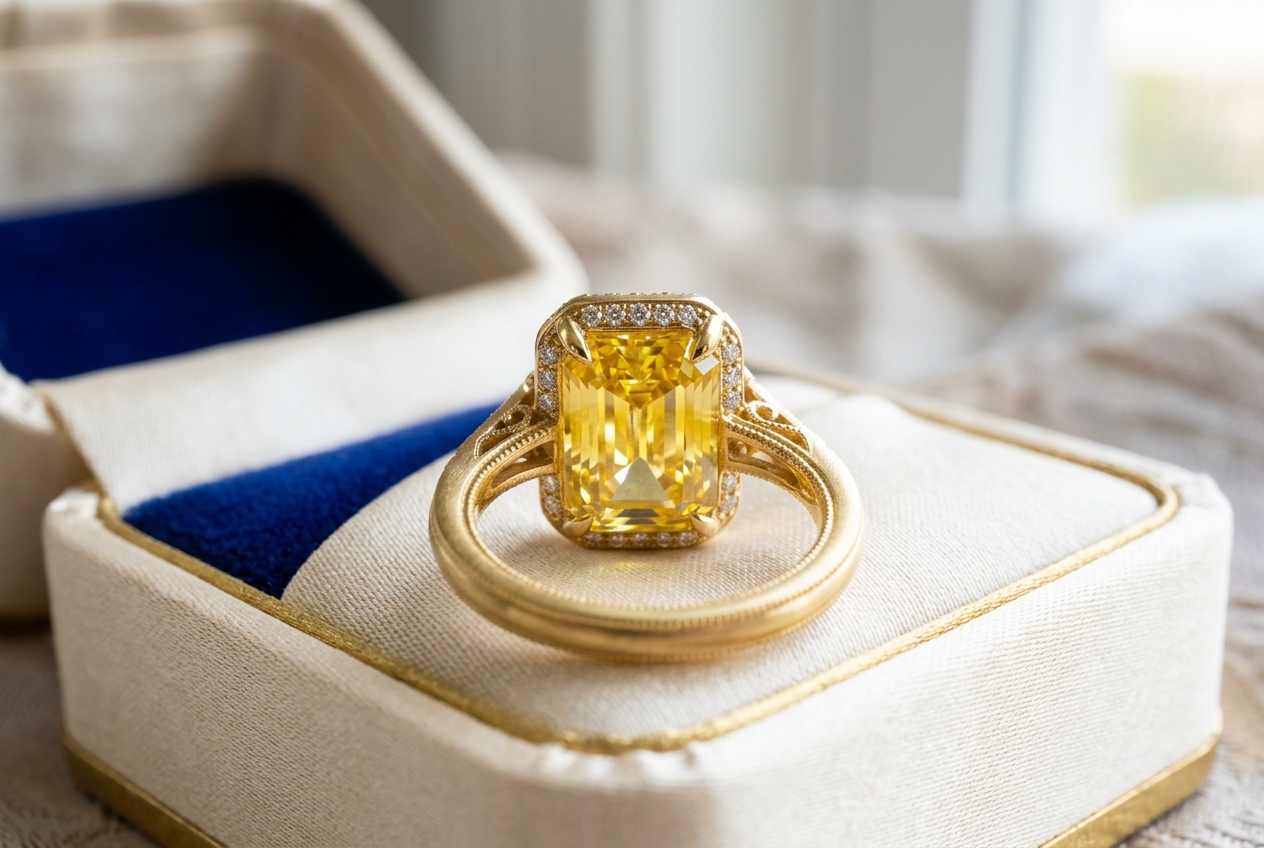 Yellow Sapphire Ring in Yellow Gold setting